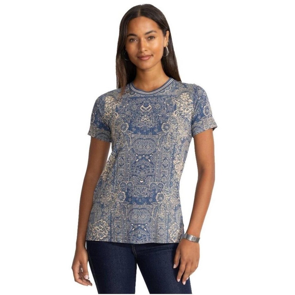 Womens Johnny Was Janie Favorite Crewneck Short Sleeve T-Shirt